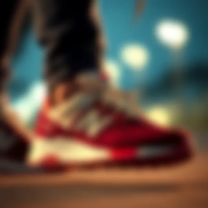 Profile View of New Balance 327 Retro Aesthetics Side profile of New Balance 327 Retro sneaker demonstrating its retro aesthetics