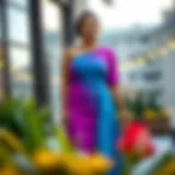 Sophisticated One-Shoulder Elegance Elegant one-shoulder cocktail dress showcasing a vibrant color palette.