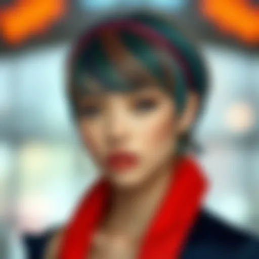 Chic pixie cut headband wig in vibrant colors