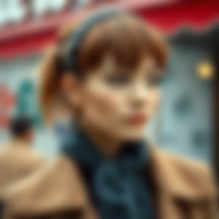 Close-Up of Styled Pixie Cut Headband Wig Close-up of a beautifully styled pixie cut headband wig with accessories