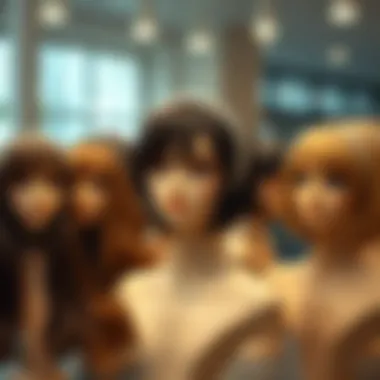 Elegant Display of Pixie Cut Headband Wigs Different styles of pixie cut headband wigs displayed elegantly