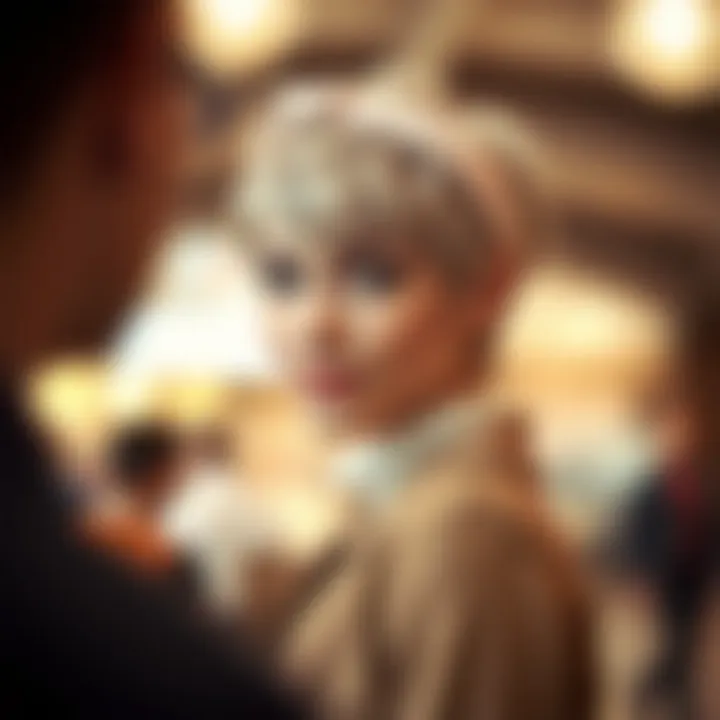 Trendy Pixie Cut Headband Wig Stylish woman showcasing a trendy pixie cut headband wig