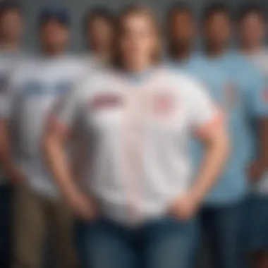 Diverse individuals wearing plus size baseball shirts