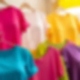 Diverse range of plus size cotton blend tops in vibrant colors