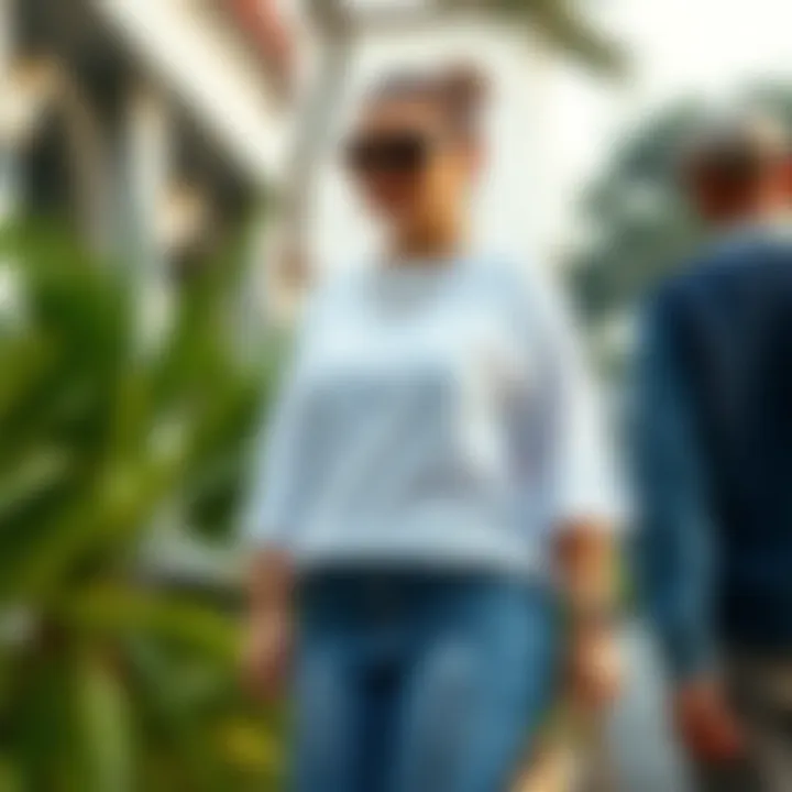 Elegant plus size t-shirt styled for an outdoor gathering