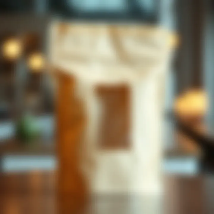 Close-up of a resealable kraft bag with a transparent window highlighting its aesthetic appeal
