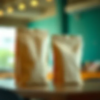 A comparison of traditional packaging versus resealable kraft bags, emphasizing sustainability