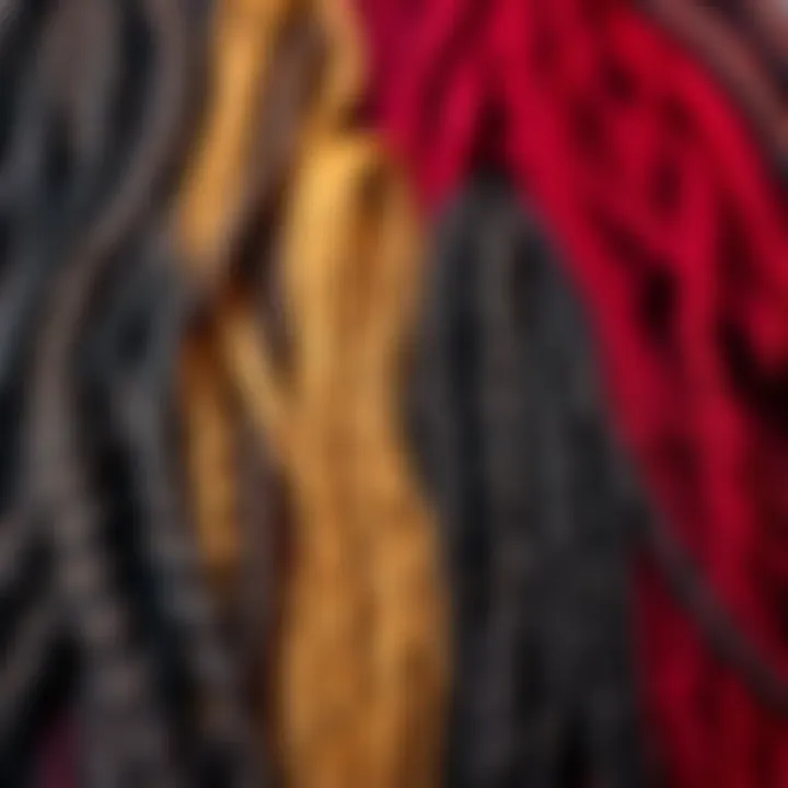 Variety of Single Ended Dreadlock Extensions A vibrant display of various single ended dreadlock extensions arranged aesthetically.