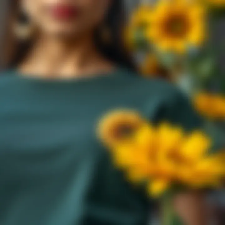 Sunflower vinyl applied on a stylish apparel