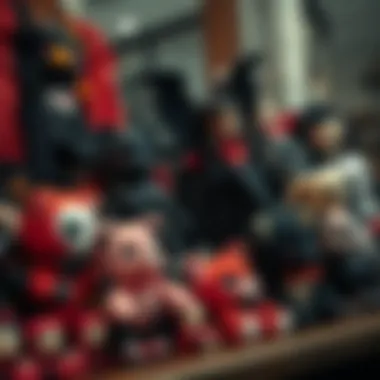 Gothic stuffy collection displayed artistically