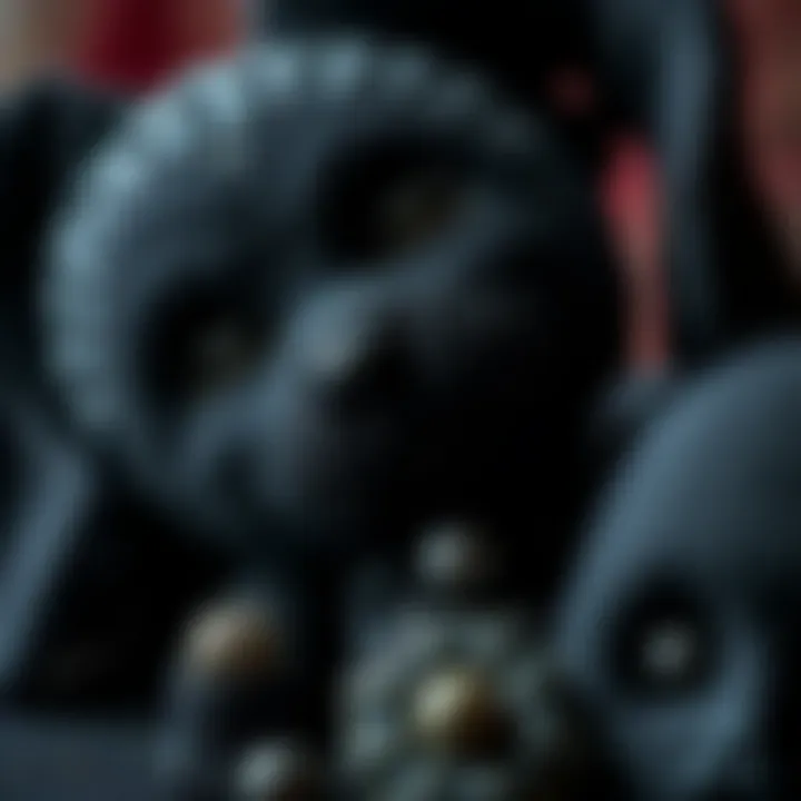 Close-up of intricate craftsmanship of a gothic stuffy