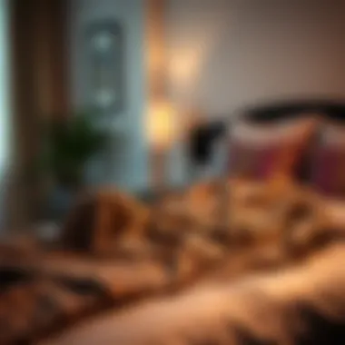 Elegant leopard pajama set displayed on a stylish bed