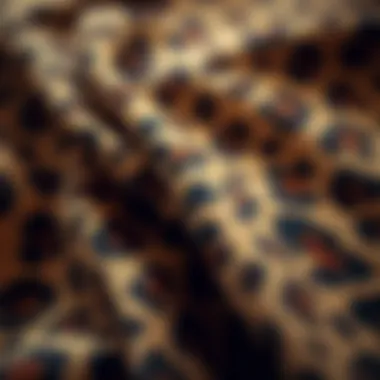Close-up of leopard print fabric showcasing intricate patterns