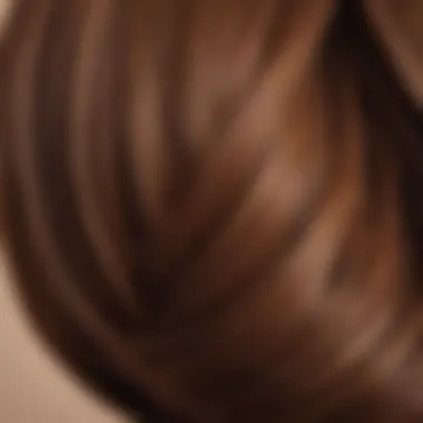 Close-up of a luxurious brown wig showcasing its texture