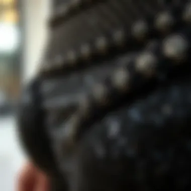 Intricate Glitter Detailing Close-up of the shimmering fabric showcasing intricate details