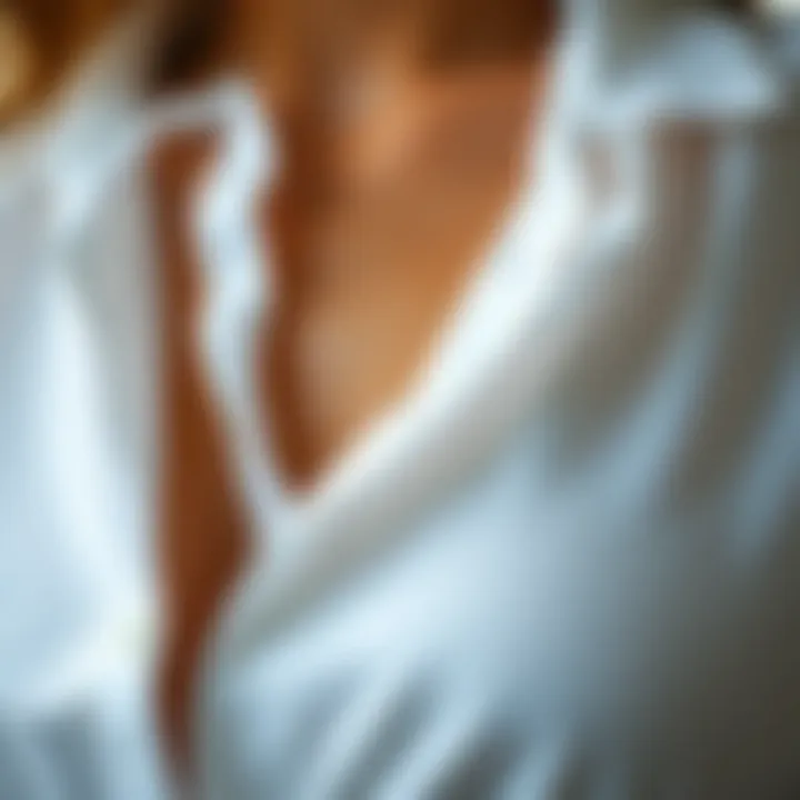 Close-up of fabric texture of a white shirt