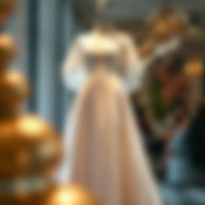 Elegant white plus size gown displayed on a mannequin