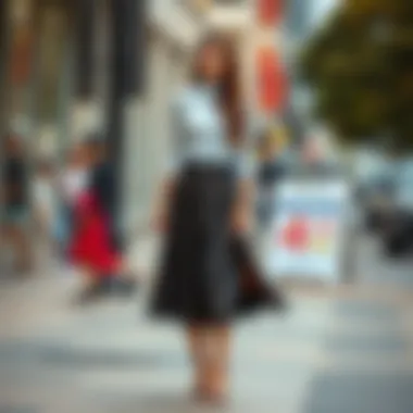 Creative Pairings with A-Line Skirts Styling options for ankle length A-line skirts showcasing different pairings