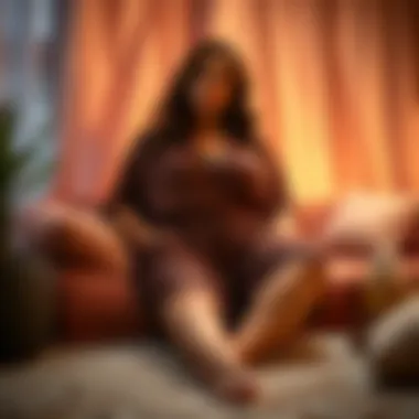 A cozy setting featuring a plus size romper made from soft fabric, perfect for lounging.