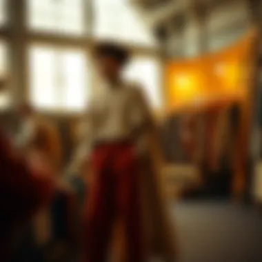 A creative setup highlighting sustainable practices in clothing production