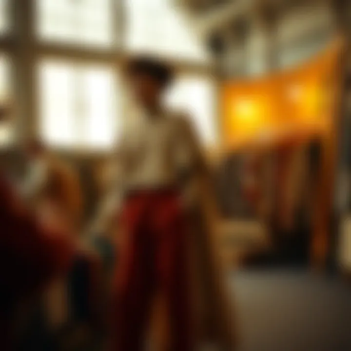 A creative setup highlighting sustainable practices in clothing production