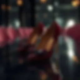 Elegant wide width pointed toe heels on a polished surface