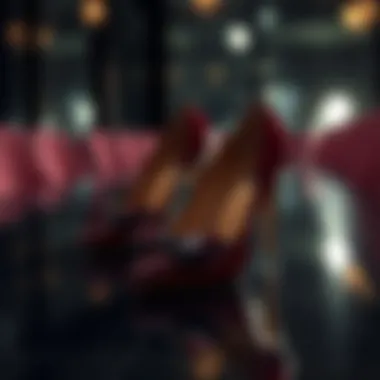 Elegant wide width pointed toe heels on a polished surface