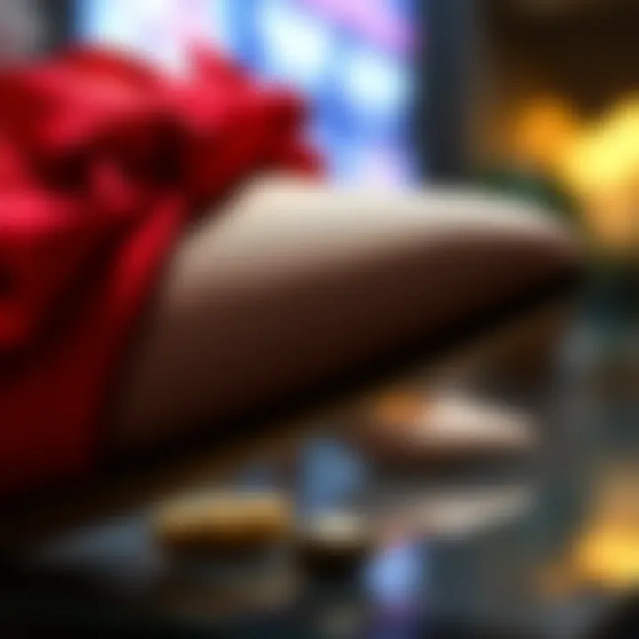 Close-up of luxurious materials used in heel design