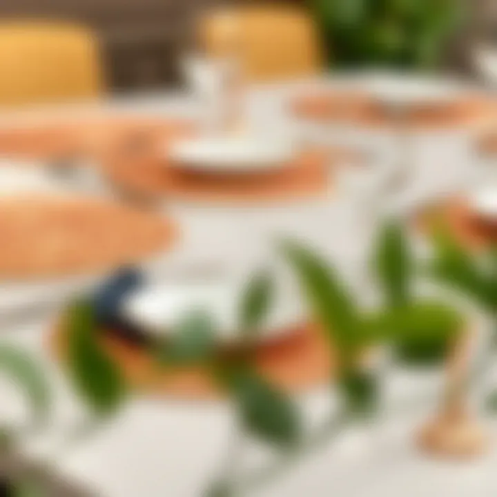 Diverse Designs of Rose Gold Placemats Variety of rose gold placemat designs displayed