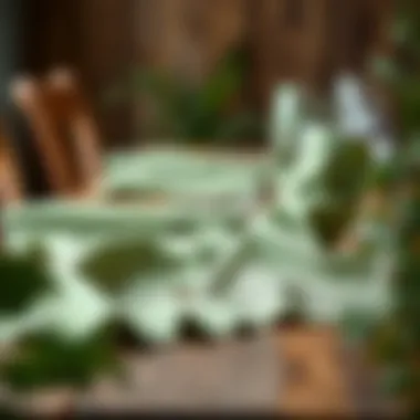 Eco-Friendly Sage Green Napkins on Rustic Table Eco-friendly sage green napkins on a rustic table