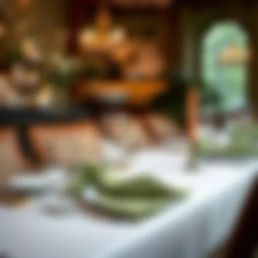 Elegant table setting featuring sage green napkins