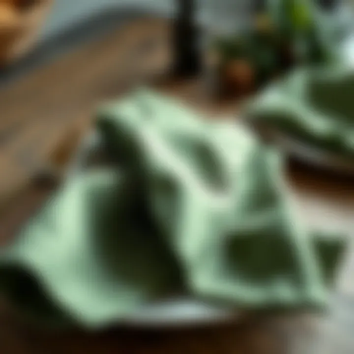 Sage Green Napkins for Seasonal Celebrations Sage green napkins arranged for a seasonal celebration