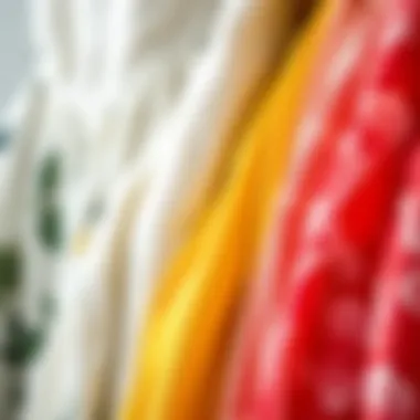 Fabric Textures of Sun Dresses Close-up of different fabric textures used in sun dresses