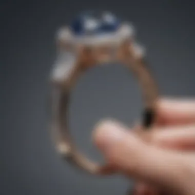 Close-up view of a ring enhanced by an invisible size adjuster