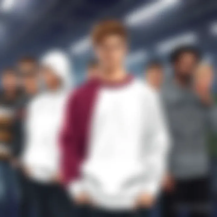 Diverse Styles of Drop Shoulder Sweatshirts Diverse group showcasing different styles of sweatshirts