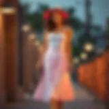 Elegant mid-length tennis skirt styled with a chic top