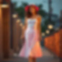 Elegant mid-length tennis skirt styled with a chic top