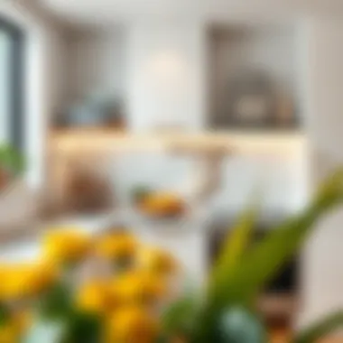 Modern Kitchen with Waterproof Backsplash Stylish waterproof peel and stick backsplash in a modern kitchen setting