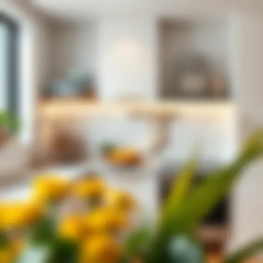 Modern Kitchen with Waterproof Backsplash Stylish waterproof peel and stick backsplash in a modern kitchen setting