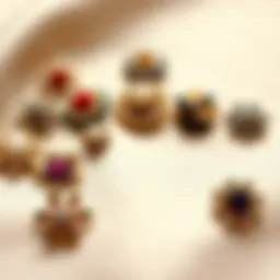 A variety of decorative dress pins displayed elegantly on a silk background