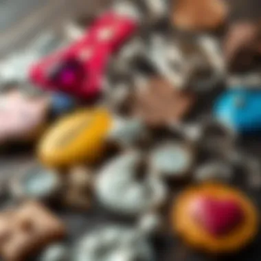 Diverse Materials for Memorial Keychains A collection of different materials used in cat memorial keychains