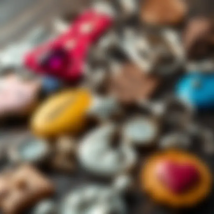 Diverse Materials for Memorial Keychains A collection of different materials used in cat memorial keychains