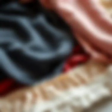 Sustainable Fabrics in Underwear A close-up of various sustainable fabrics used in modern underwear production