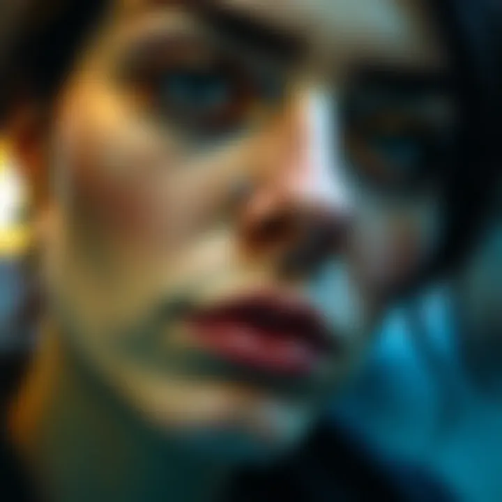 Close-up of a stylish individual wearing a decorative fake nose stud