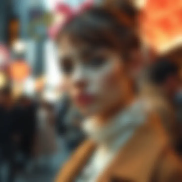 Fashionable outfit paired with a fake nose ring, enhancing personal style