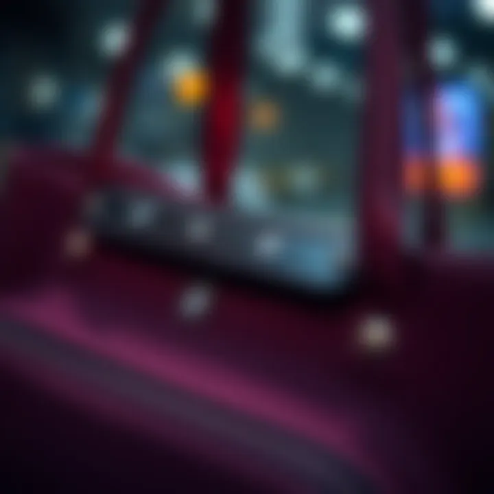 Advanced Security Mechanisms Close-up view of innovative security features in an anti-theft tote bag.