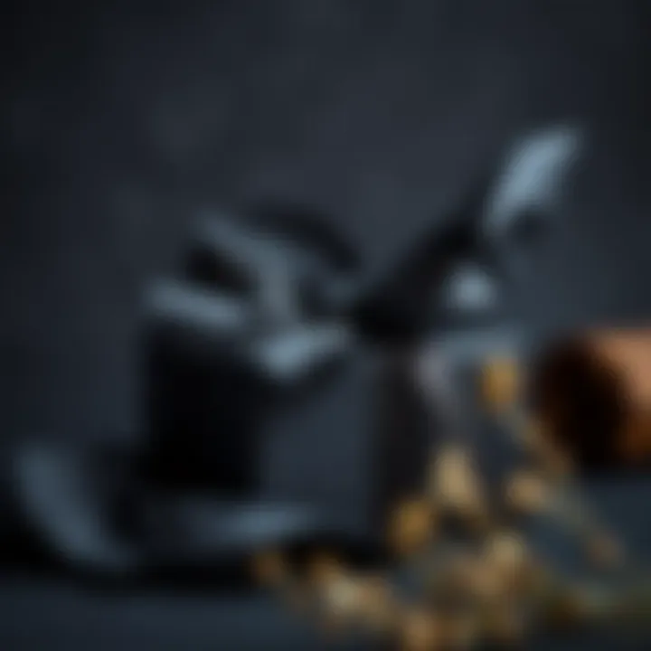 Eco-Friendly Elegance with Black Tissue Paper Creative use of black tissue wrapping paper for an eco-friendly gift wrap, emphasizing sustainability and elegance.