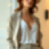 Elegant camisole with sleeves in a sophisticated outfit