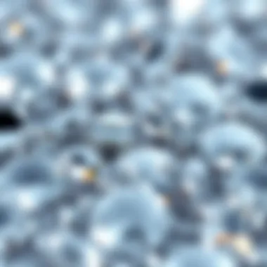 Close-up view of sparkling clear rhinestones arranged artistically