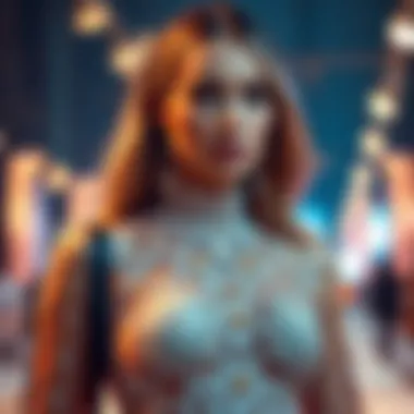 Trendy clothing designs featuring clear rhinestones